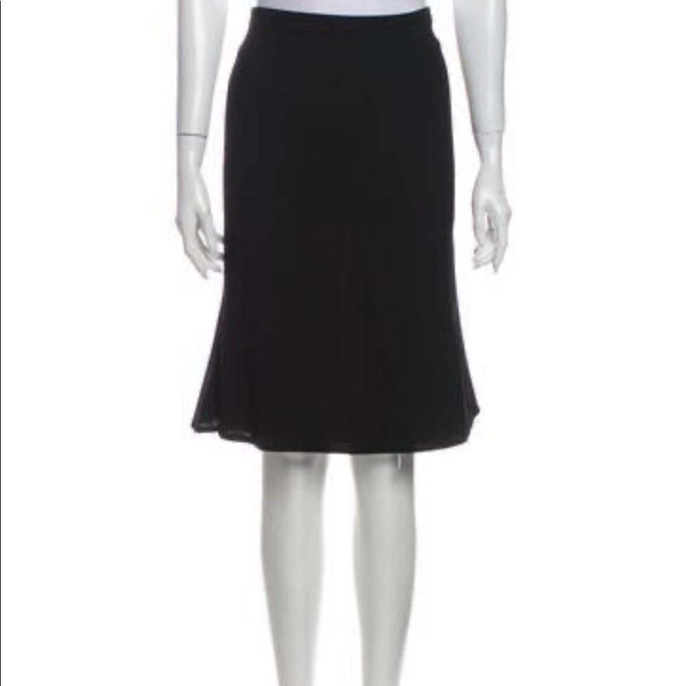 Valentino Black Wool Skirt